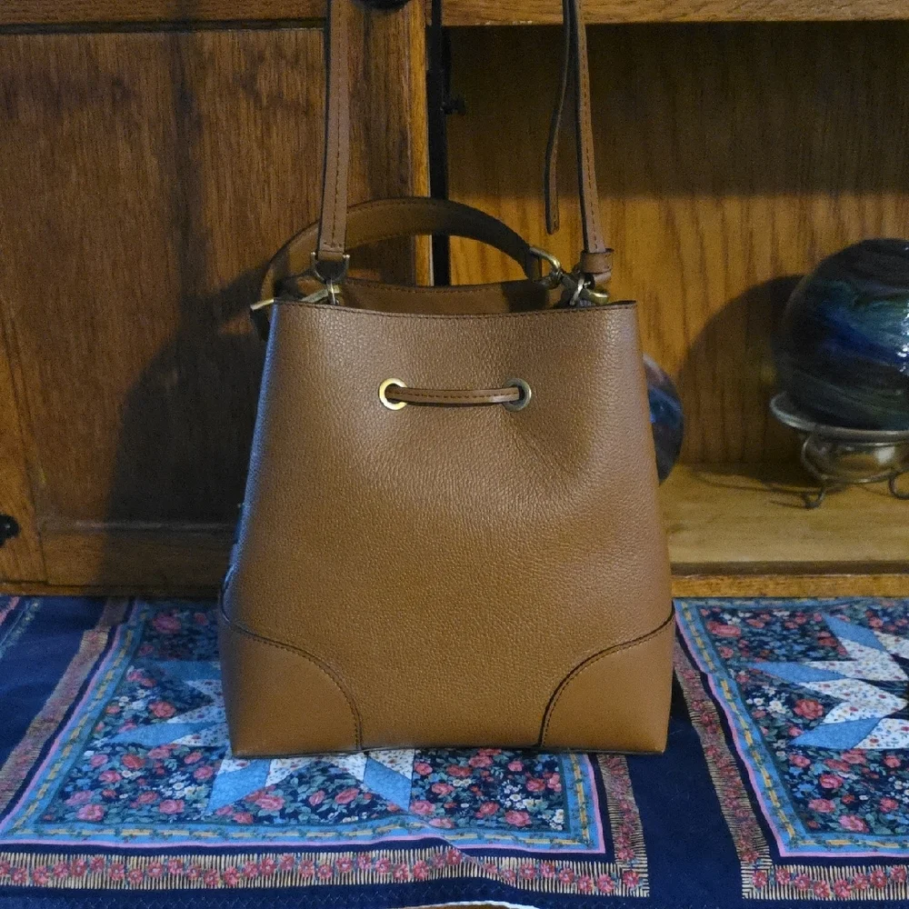 Michael Kors Brown and Black Shoulder Bag with Studded Stripes - Picture 3 of 9